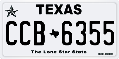 TX license plate CCB6355