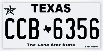 TX license plate CCB6356