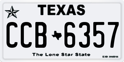 TX license plate CCB6357
