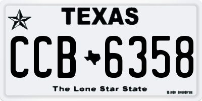 TX license plate CCB6358