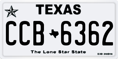 TX license plate CCB6362