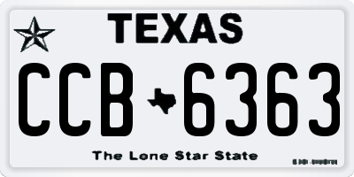 TX license plate CCB6363