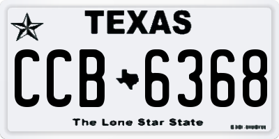 TX license plate CCB6368