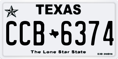 TX license plate CCB6374