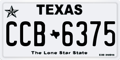 TX license plate CCB6375