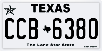 TX license plate CCB6380