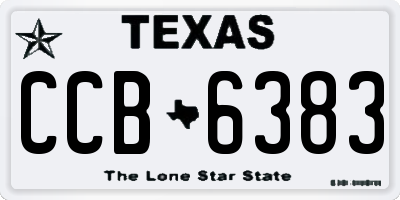 TX license plate CCB6383