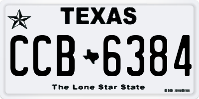 TX license plate CCB6384