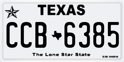TX license plate CCB6385