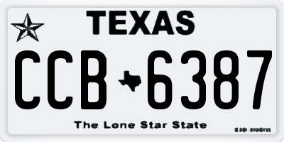 TX license plate CCB6387