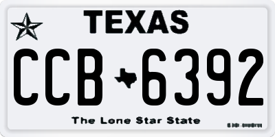 TX license plate CCB6392