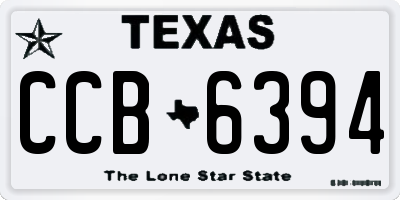 TX license plate CCB6394