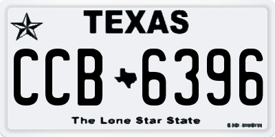 TX license plate CCB6396