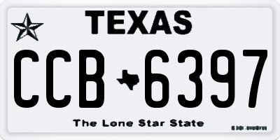 TX license plate CCB6397