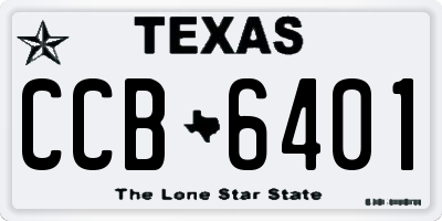 TX license plate CCB6401