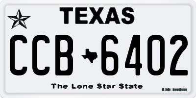TX license plate CCB6402