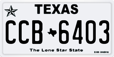 TX license plate CCB6403