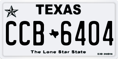 TX license plate CCB6404