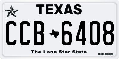 TX license plate CCB6408