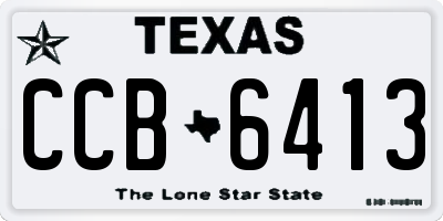 TX license plate CCB6413