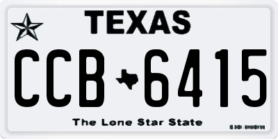 TX license plate CCB6415