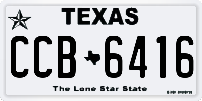 TX license plate CCB6416