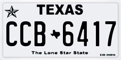 TX license plate CCB6417
