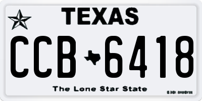 TX license plate CCB6418