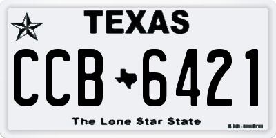 TX license plate CCB6421