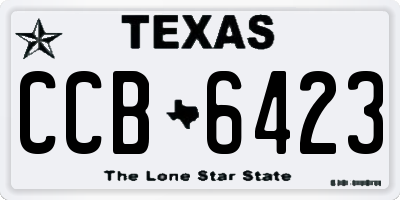 TX license plate CCB6423