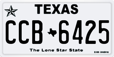 TX license plate CCB6425