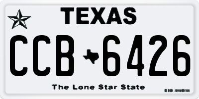TX license plate CCB6426