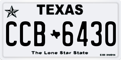 TX license plate CCB6430