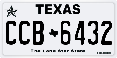 TX license plate CCB6432