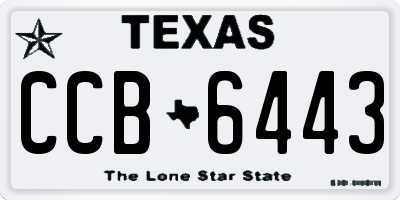 TX license plate CCB6443