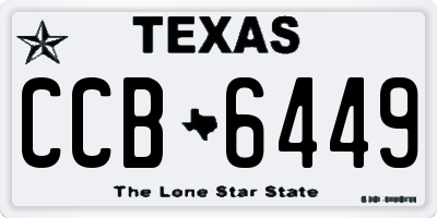 TX license plate CCB6449