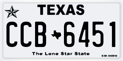 TX license plate CCB6451