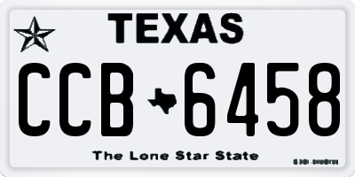 TX license plate CCB6458