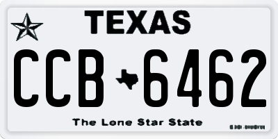 TX license plate CCB6462
