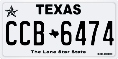 TX license plate CCB6474