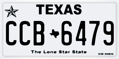 TX license plate CCB6479
