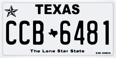 TX license plate CCB6481