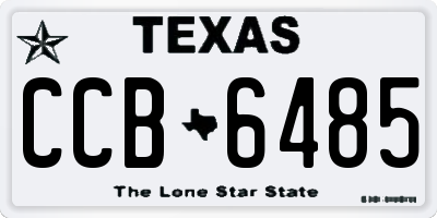 TX license plate CCB6485