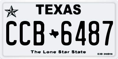TX license plate CCB6487