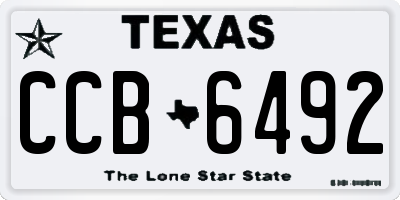 TX license plate CCB6492