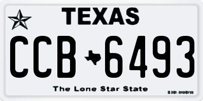 TX license plate CCB6493