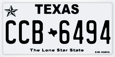 TX license plate CCB6494