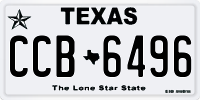 TX license plate CCB6496