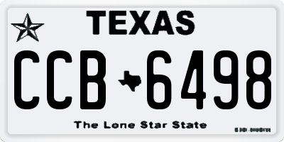 TX license plate CCB6498