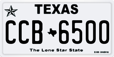 TX license plate CCB6500